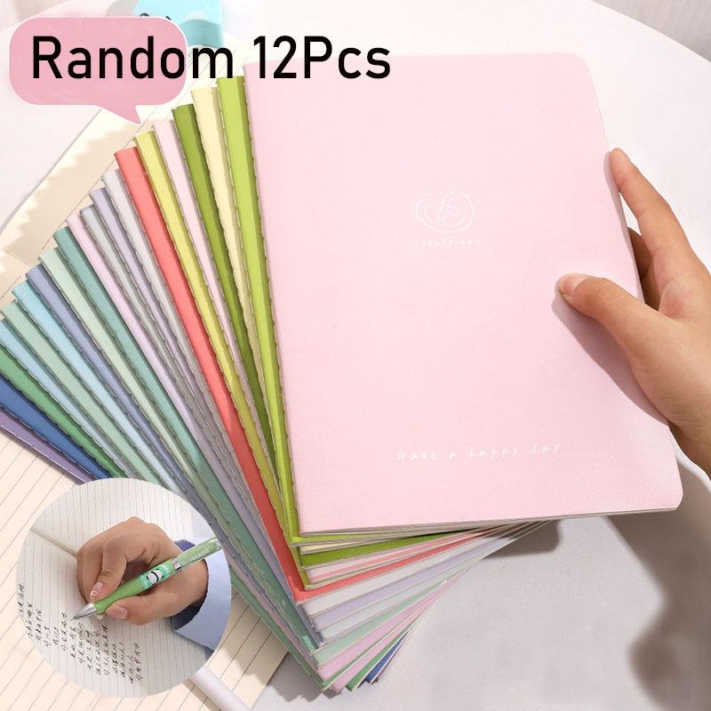 

12Pcs Trendy 38 Pages Student Notebook Journal for Writing Portable Lined Paper Notebook for Office Calendar Note Book Random style 12Pcs