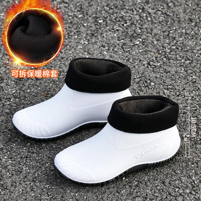 Fashion rain boots lightweight women's rain shoes water shoes women's summer wear adult short tube new thermal rubber shoes non-slip
