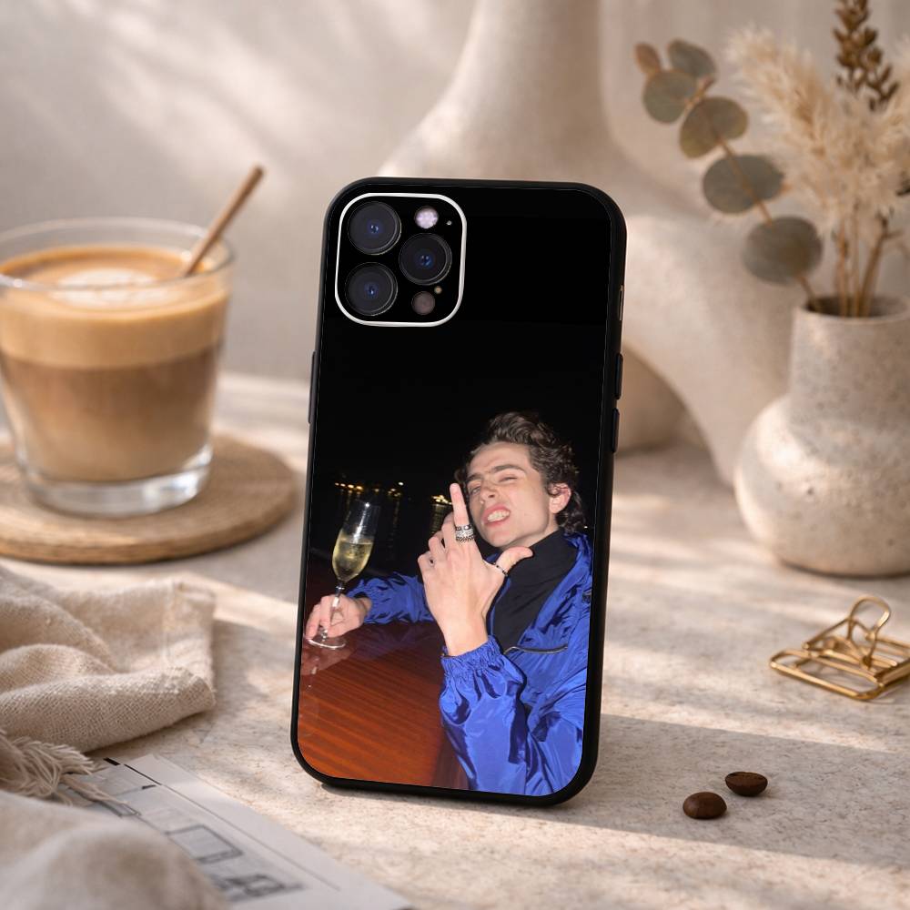 Actor T-Timothee Chalamet Phone Case For iPhone17,16,15,14,13,12Plus,Pro Max,XS,5G Soft Silicone Black Cover