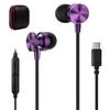 Wired Earphones with DAC HiFi Sound Compatible with iPhone Pro iPad Air Mini 10th Google and Other Magnetic Deep Noise Purple Type-C Mic, Built-in