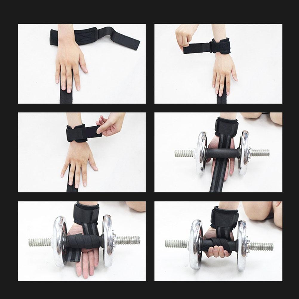 Weight Lifting Straps with Wrist Protector Double Sided Grip Adjustable Gym Straps for Deadlifts