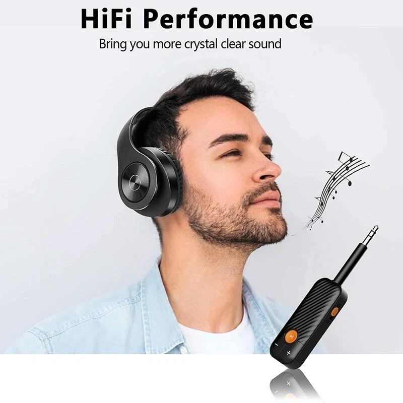 2 In 1 Bluetooth 5.4 Transmitter Receiver Wireless Bluetooth With 3.5mm AUX Audio Adapter Stereo For TV PC Earphone Car Aircraft