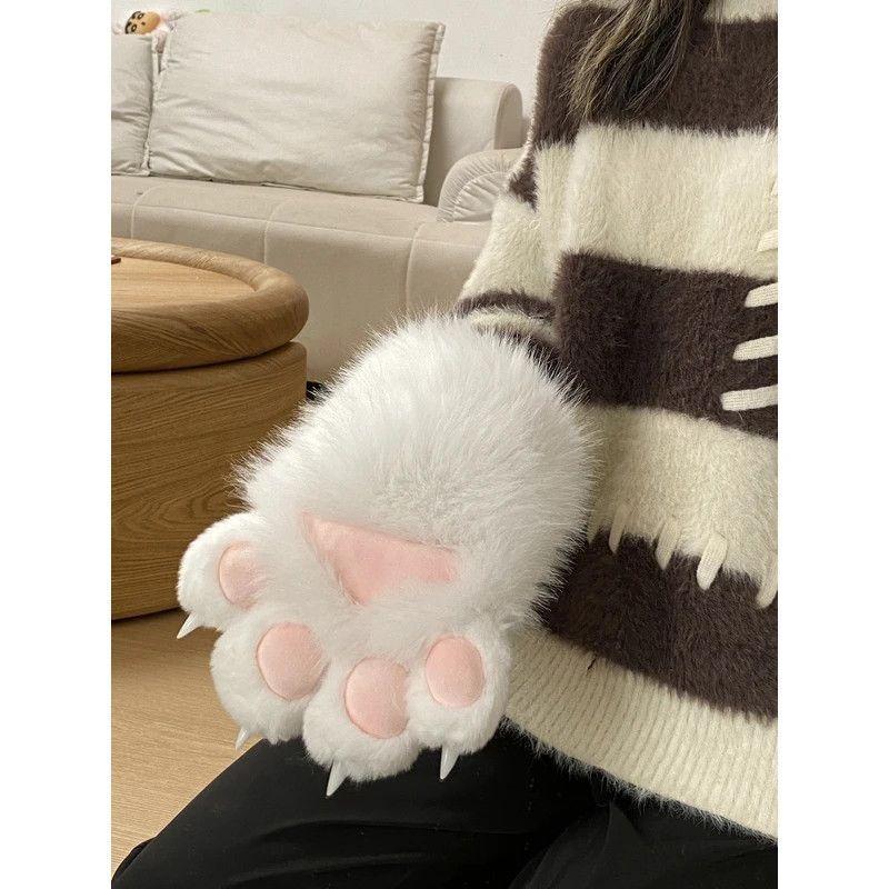 Douyin same cat scratch plush toy doll gloves soft cute girl heart cat claw gloves wind warm gift woman