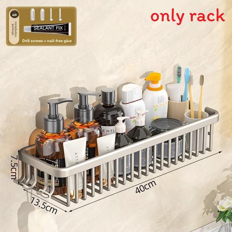Modern Minimalist Bathroom Wall Shelf With Oxidized Finish For Shower Storage And Organization