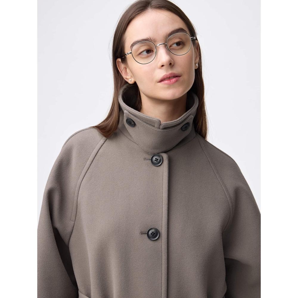 Gu By Uniqlo Cozy Melton Balmacaan Coat Model  Ec Length 113.0 120.0cm 