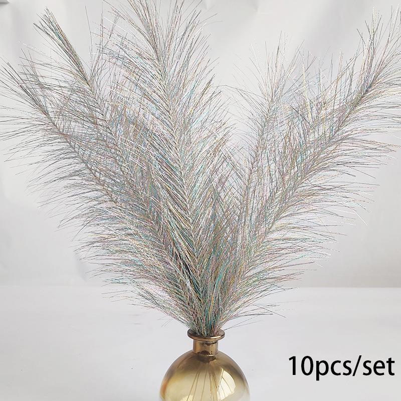 10 st 35 cm fluffigt pampasgräs konstgjorda blommor falsk växt simulerad vass bukett boho bröllopsfest heminredning