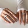 Korean Version of Oval Shell Stone Open Ring, Female Texture Wrinkled Texture Colored Diamond Index Finger Ring