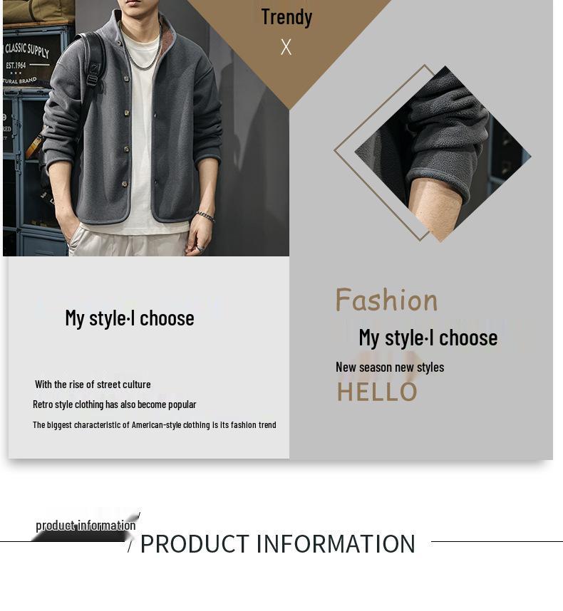 2025 Winter Men's American-Style Heavyweight Fleece Warm Jacket - Trendy, Loose, Plus Size Outerwear for Autumn/Winter.