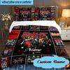 Custom Name Metal Music Band Collage Bedding Set 3pcs, Bedding Set Including 1pc Duvet Cover And 2pcs Pillowcases for Bedroom, Dormitory Gift