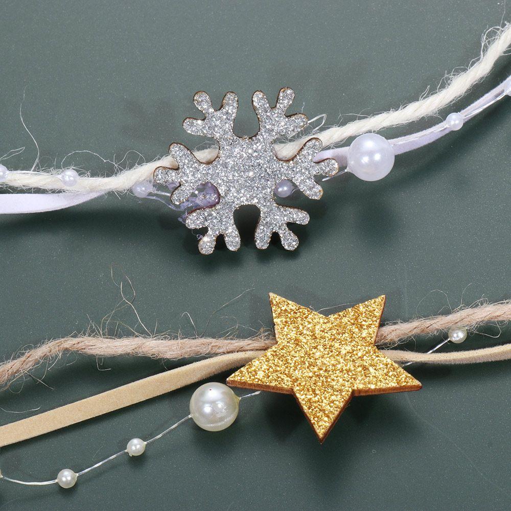 Decoration Snowflake Party Supplies Jute Rope Star Chain Gift Wrapping Bead Chain Christmas Ribbon