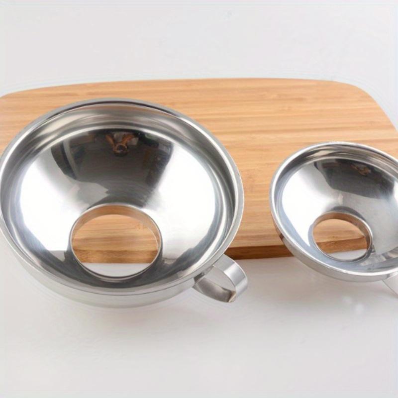 Stainless Steel Canning Funnel, Wide Mouth Jar Funnel With Handle for Wide and Regular Mouth Jars, Food Grade Metal Jam Funnel