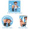 Baby B-BOSSED Birthday Theme Birthday Party Decoration Backdrop Family Cup Plate Napkin Balloons Baby Shower Supplies Kid Gift