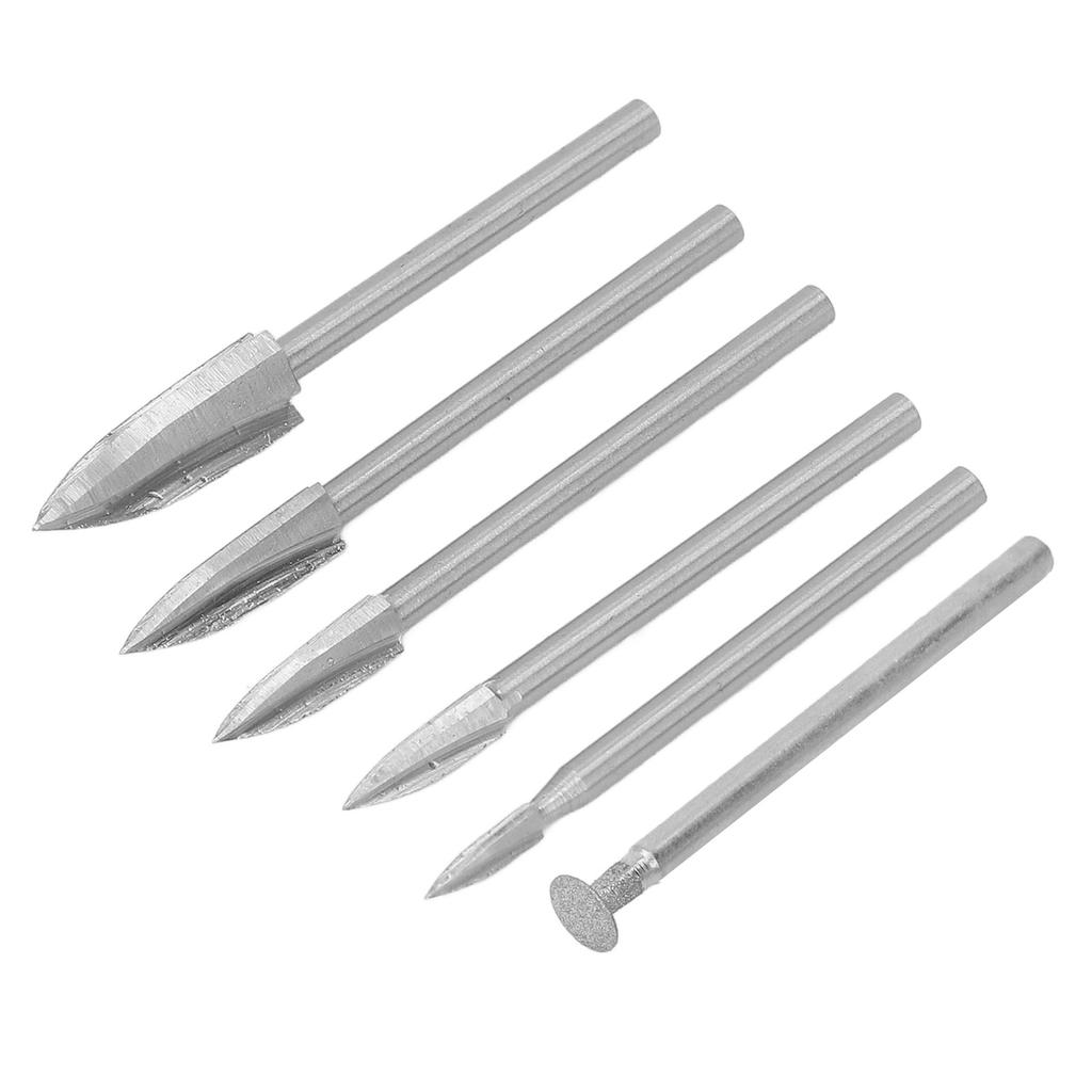 Woodworking Carving Bit with 3.0mm Shank High Speed Steel 3 Flute Engraving Bit Wood Carving Tools 5Pcs 3 Flute Bits,