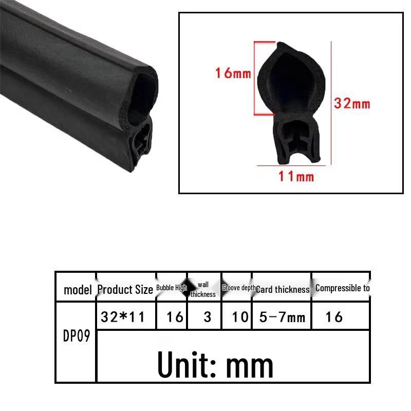 U-Shaped Waterproof Dustproof Rubber Sealing Strip for Cabinets and Car Doors