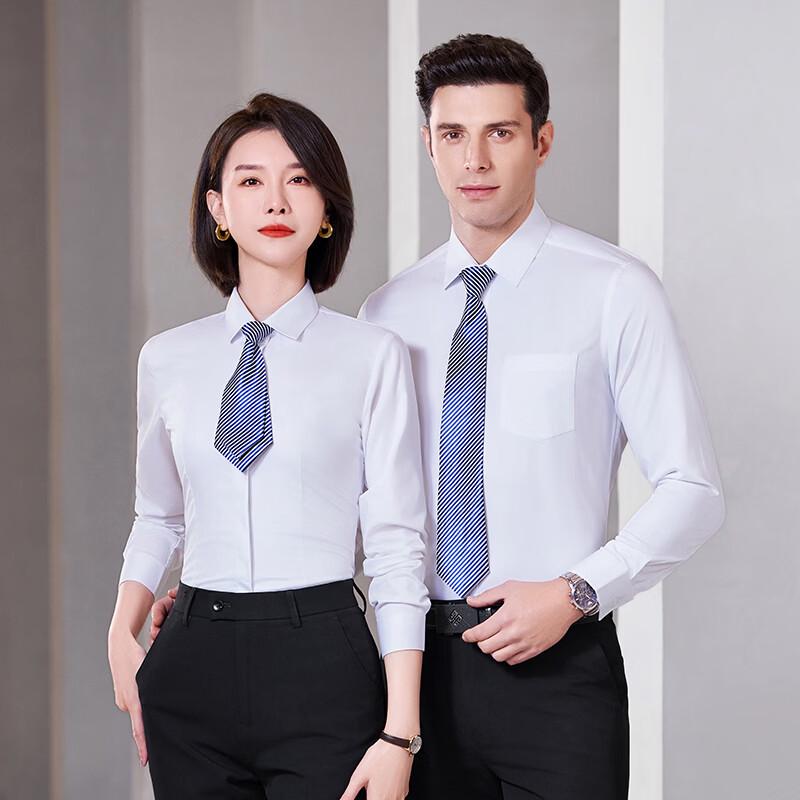 Teluoman Unisex Wrinkle-Free Bamboo Fiber Stretch Long Sleeve Formal Shirt