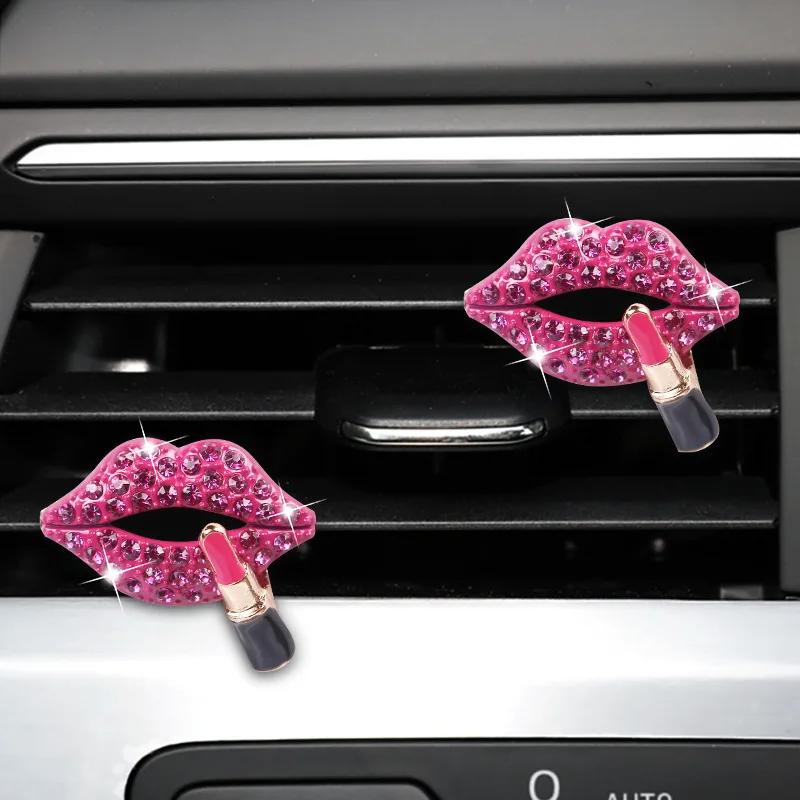 Lipstick Car Decoration Interior Air Freshener Auto Outlet Perfume Clip Car Scent Diffuser Bling Car Accessories Girls Gifts