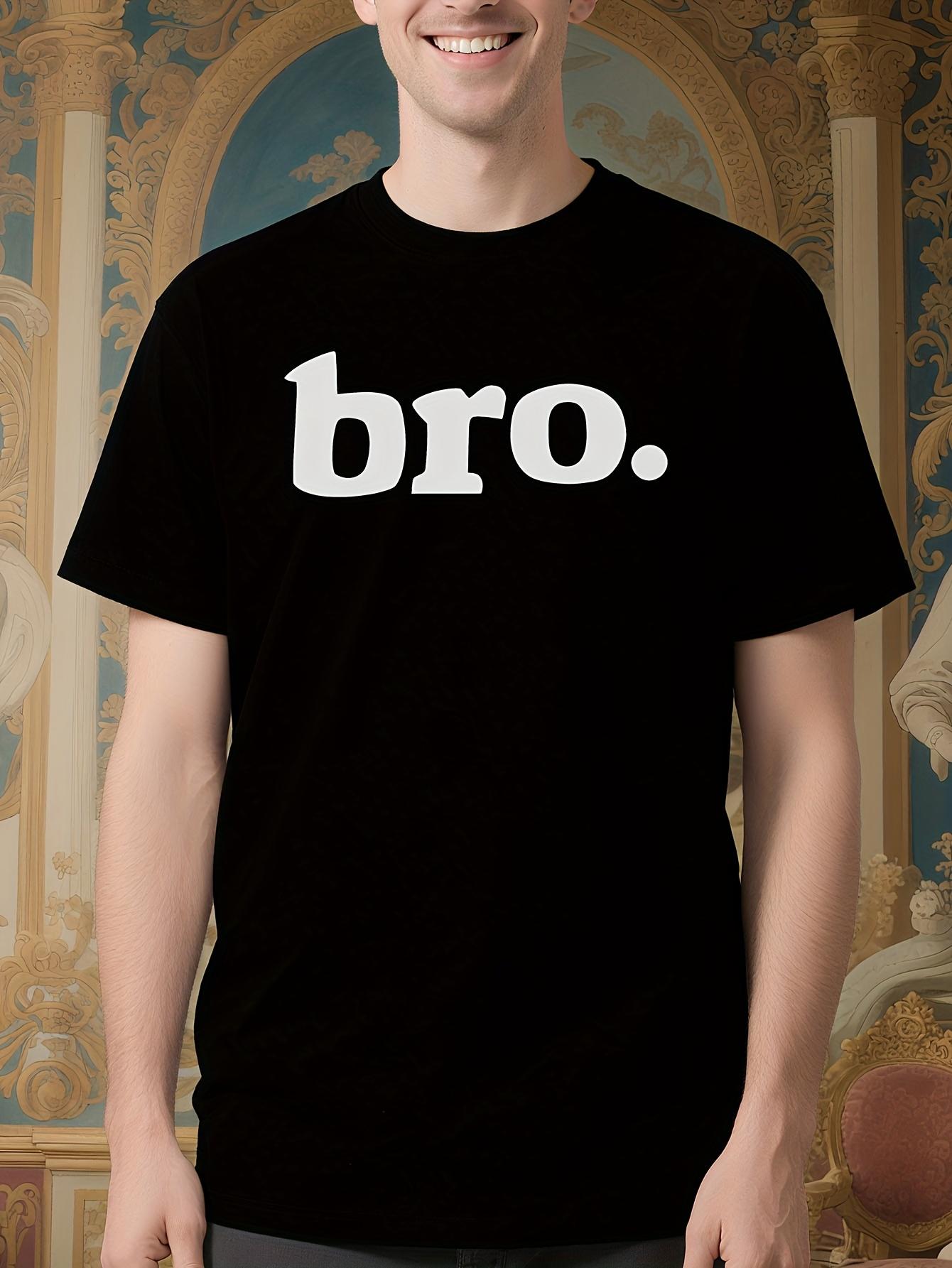 Bold Bro. Print Cotton Tshirt - Black Crew Neck Tee S