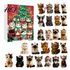 Holiday Countdown Gift Box 24 Day Cat Advent Calendar with Acrylic Christmas Ornaments, 2D Flat Animal Themed Ornaments Hanging Decorations, Xmas Tree