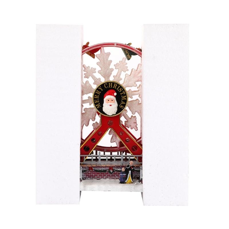 Elegant Ferris Wheel Decoration with LED Lights Rotating and Musical Tabletop Ornament Christmas Party Accessory