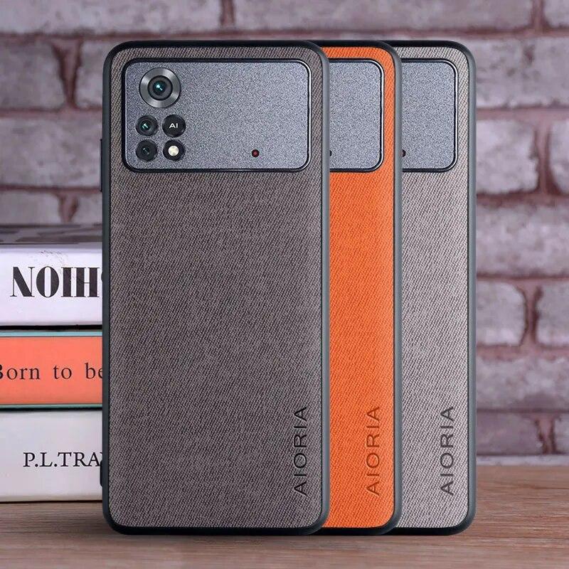 

Чехол для Xiaomi Poco M4 Pro 4G, роскошный текстильный кожаный мягкий чехол для телефона для Xiaomi Poco M4 Pro, чехол Funda Capa