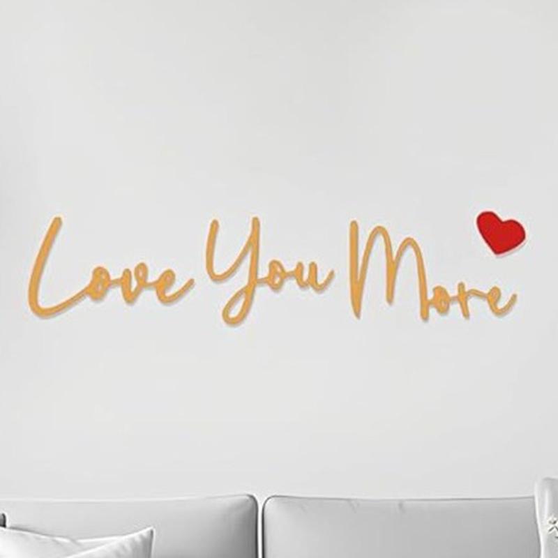 Retro Love You Bye Wall Decors Love You Bye Acrylic Sign for Home Coffee Wall Art Gift to Express Warm for Your Family
