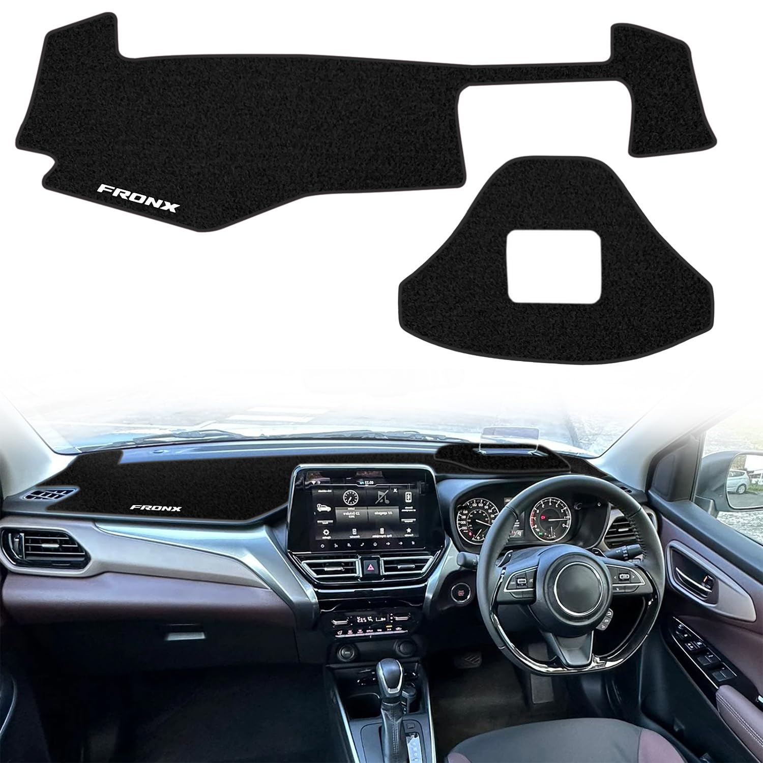 

XYHGM Dashboard for Suzuki New FRONX Series October 2024 Sun Heat Clear Polyester Fiber Interior Black Mat/Cover WD/WE (FRONX WDB3S/WEB3S 2WD/4WD, -