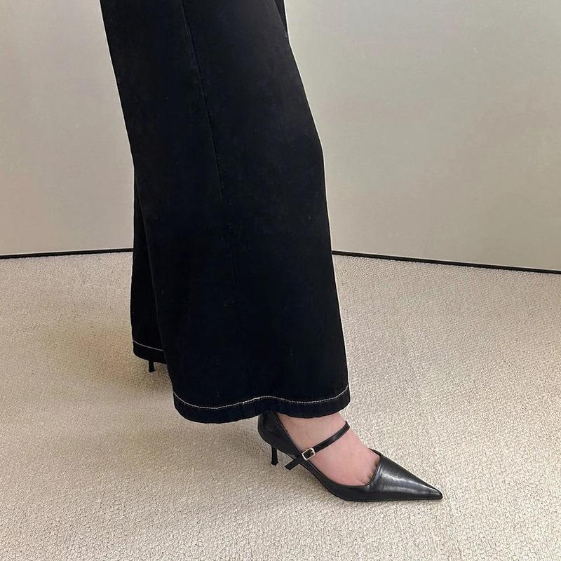 Designer Vintage Women's Mary Jane Shoes Fashion Shallow Slip On Shoes Elegant High Heels Office Lady