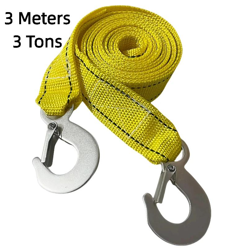 5M/8M Car Tow Cable Heavy Duty 5Ton/8Ton Trailer Rope Towing Pull Rope Strap Hooks Van Road Recovery Car Accessories Secure Lock