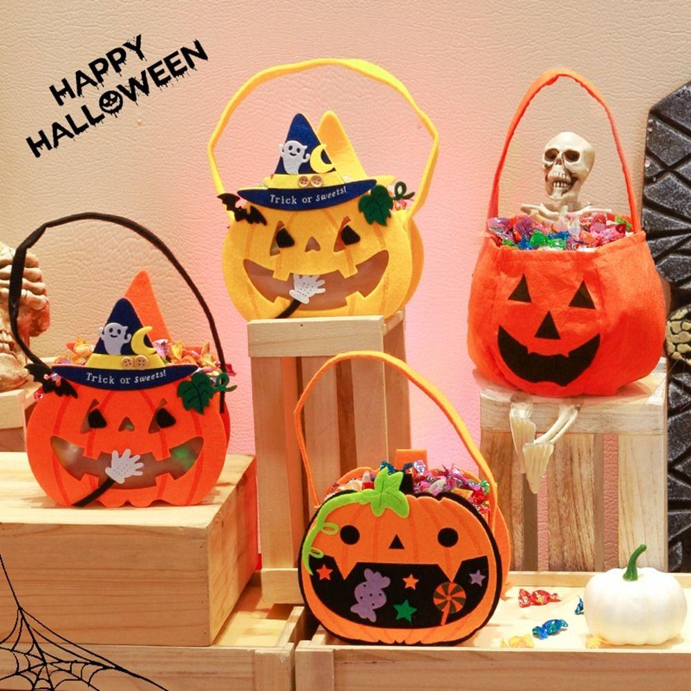 New Non-woven Fabric Halloween Candy Bag Hand-held Navidad Sugar Bag Party Decor Kids Favor Handbag Haloween