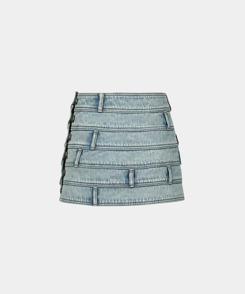 Andersson Bell New Dua Multi-Waisted Denim Skirt Apa713W(Light Blue)