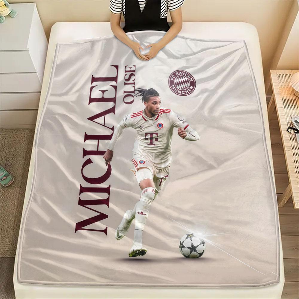 Michael Olise Printed Flannel Blanket, Soft Throw for Bedroom Sofa, Washable,soccer Fan Merchandise, Great Gift.