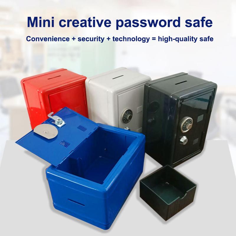Frcctre Kids Safe Bank, Money Box With Coin Tray, Mini Locker Small Safe Storage Box Piggy Bank With Combination Lock And Key