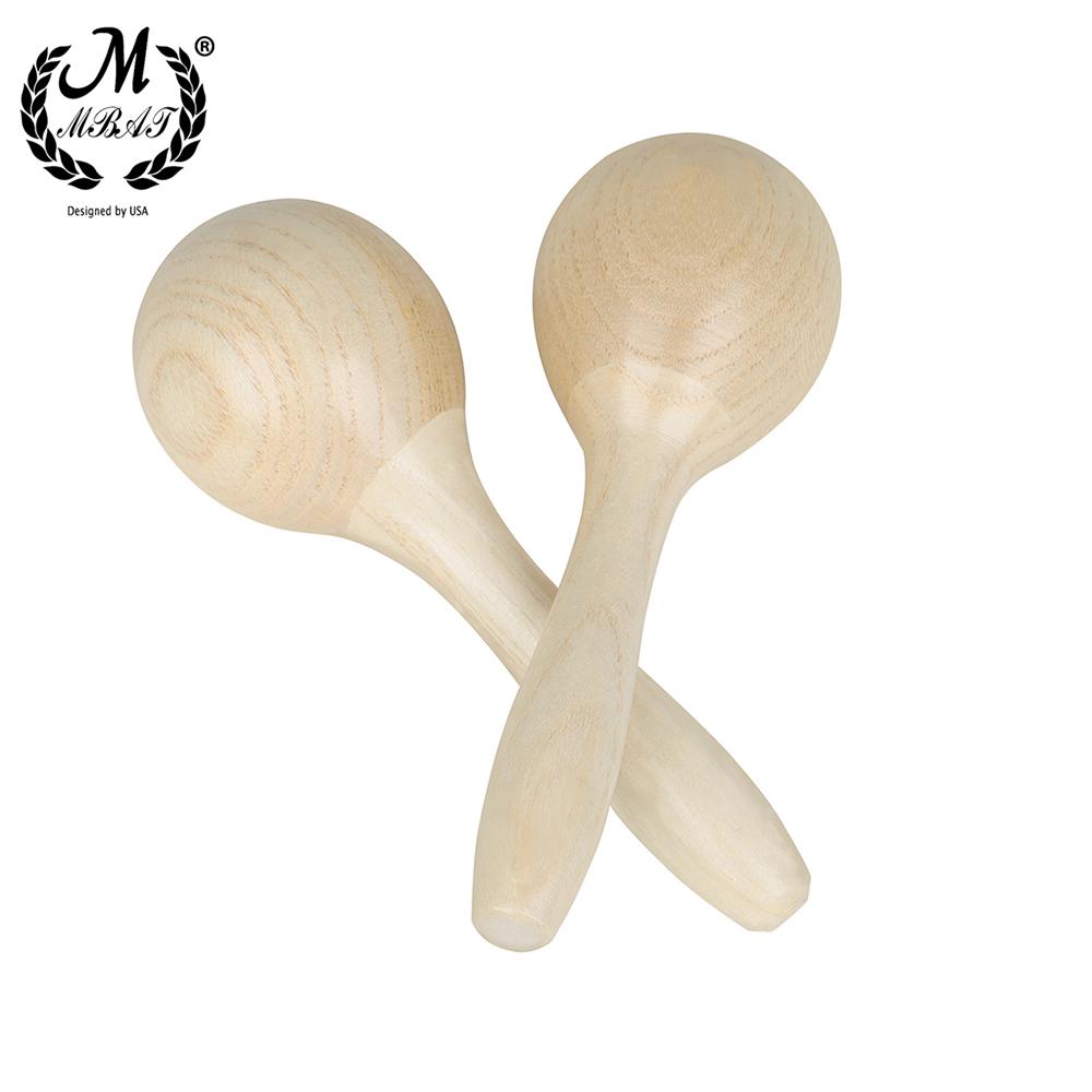 M MBAT Sand Hammer Baby Toys Orff Musical Instruments Spruce Wood Maraca Rattle Shaker Toy Kids Educate Gifts Christmas Present