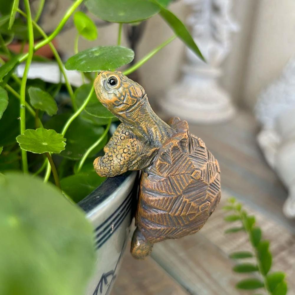 1/2Pcs Creative Simulation of Small Turtles Resin Crafts Gardening Balcony Flower Pot Decoration Home Fish Tank Small Ornaments