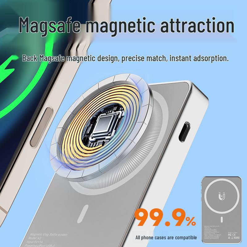 Wireless Mobile Selfie & Live Streaming Display for Photography with Screen Mirroring & Magnetic Rear Camera