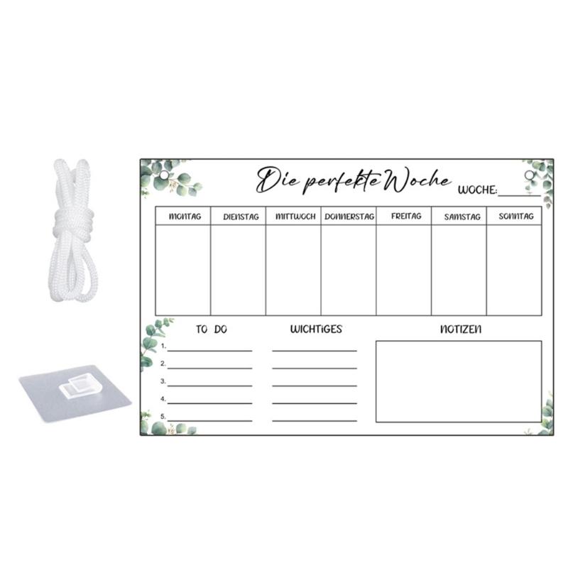 Wall Mounted Bulletin Board Erasable Clear Acrylic Weekly Planner 11.81x7.87Inch Message Board For Home School Office