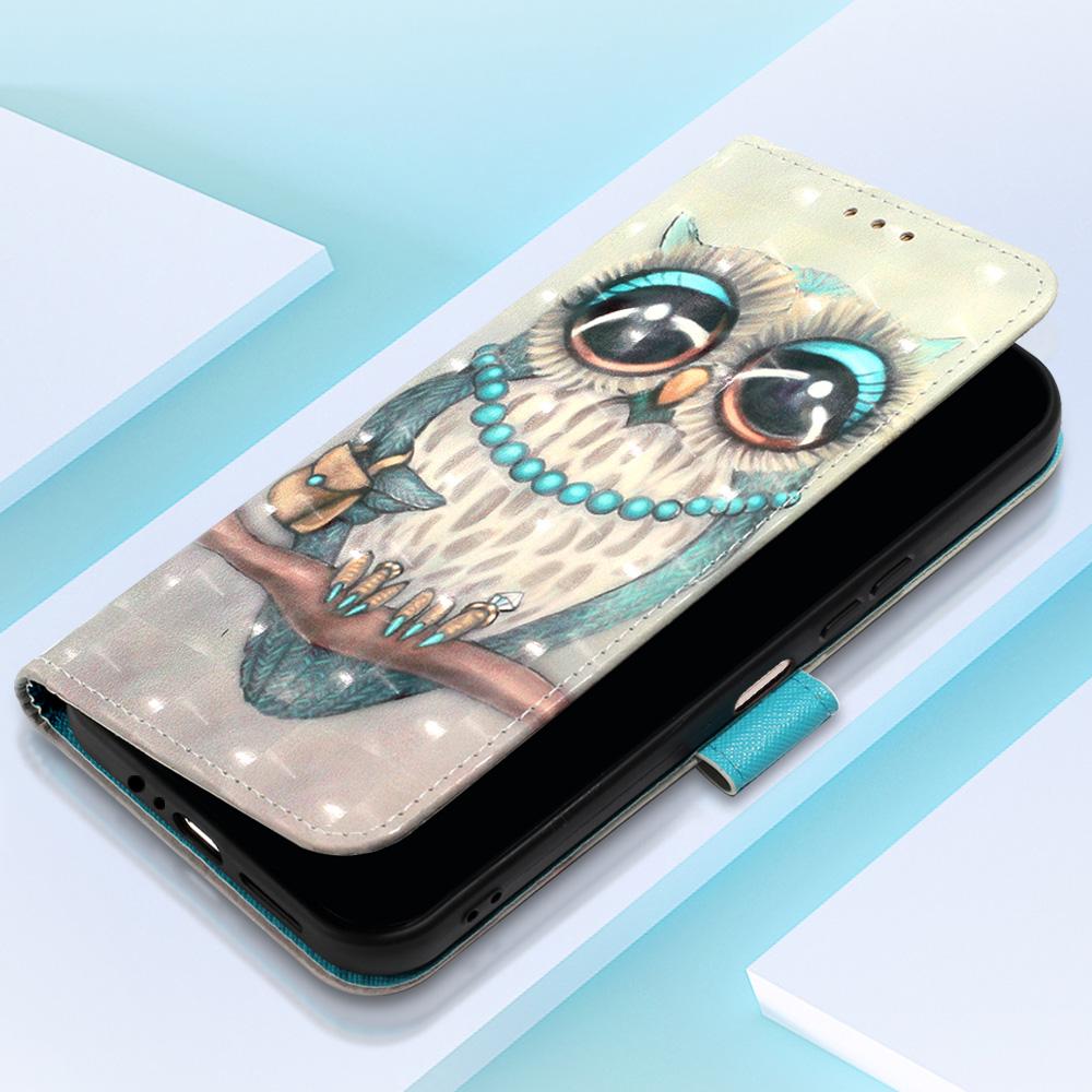 For Samsung Galaxy S24 Leather Case 3D Pattern Printing Wallet Stand Mobile Cover with Strap