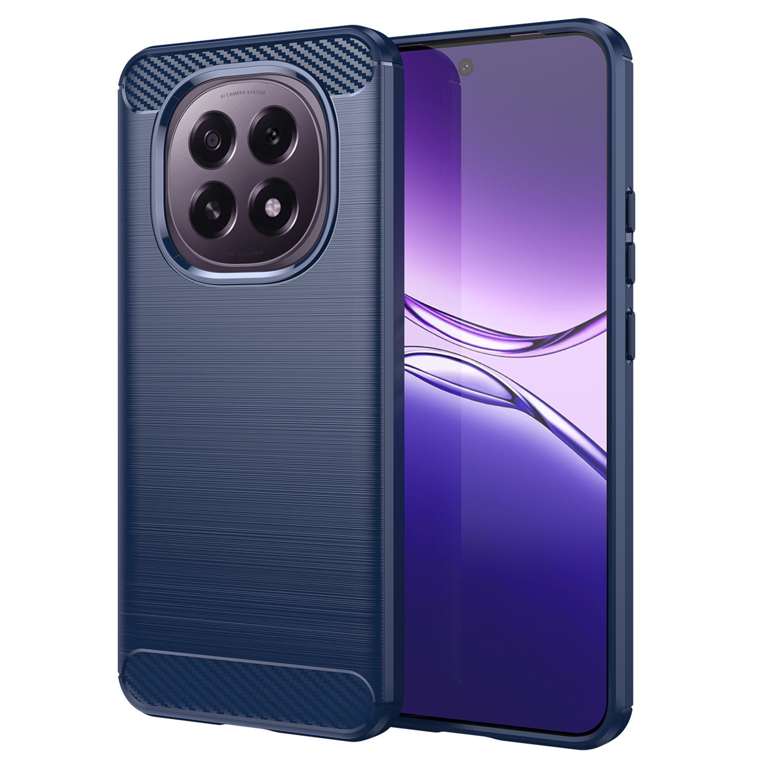 

For Oppo F29 5G Case Protective Phone Cover Carbon Fiber Texture Brushed Blue