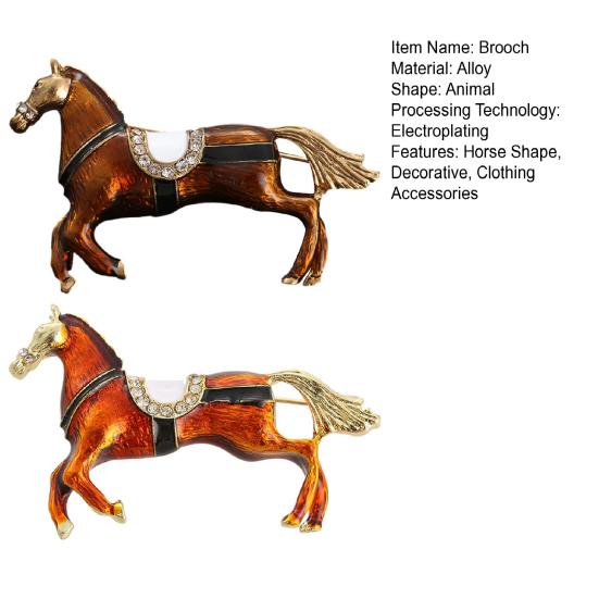 1/2Pcs Vintage Running Horse Brooch Sweater Cardigan Coat Business Suit Animal Lapel Pin Men Women Fashion Jewelry Clothing Accessories