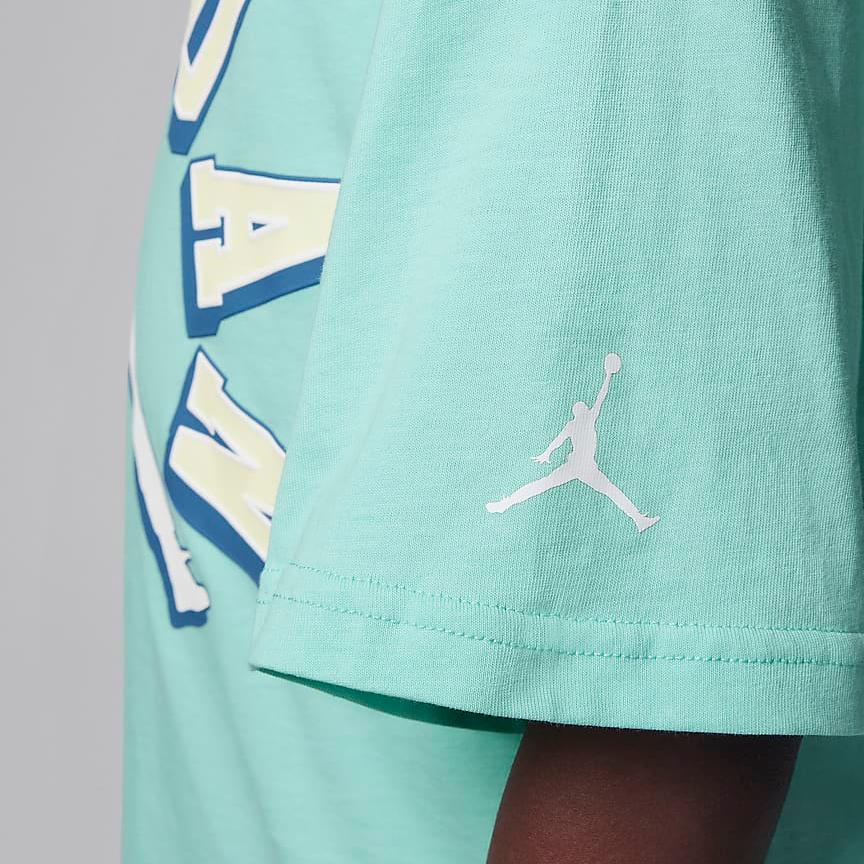Jordan Kids  Varsity Jumpman Crew Neck Letter Print Pullover Short Sleeve T-Shirt Kids Tops Rising-Green FV2530-323