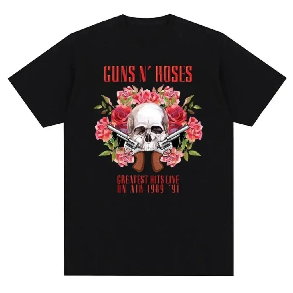 2026 Summer Fashion Guns N Roses Graphic T Shirt Vintage Rock Style Streetwear Short Sleeve Summer Casual Crew Neck Tshirt