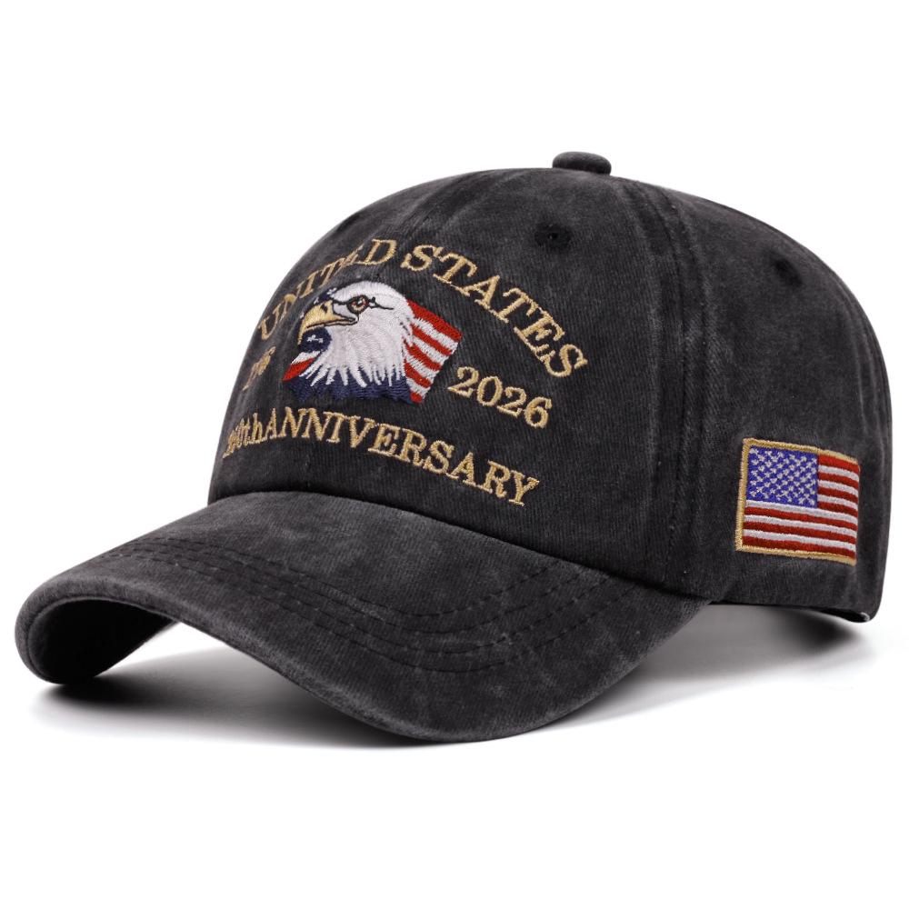 Embroidered Baseball Cap Vintage Washed Denim Cap Casual Hip Hop Adjustable 55-59cm