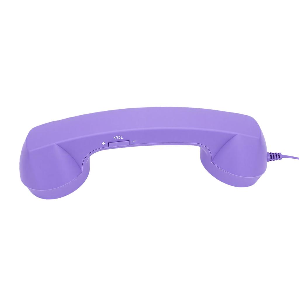Retro Phone Handset Purple Type C Wired Plug In Handheld Cell Phone Receiver with Noise Reduction Microphone for