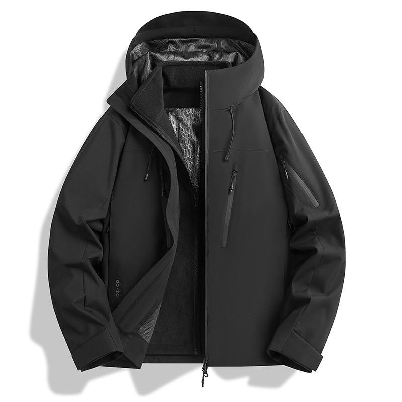 Men Women Waterproof 3-in-1 Detachable Hiking Jacket With Fleece Liner Outdoor Trekking Camping Cycling