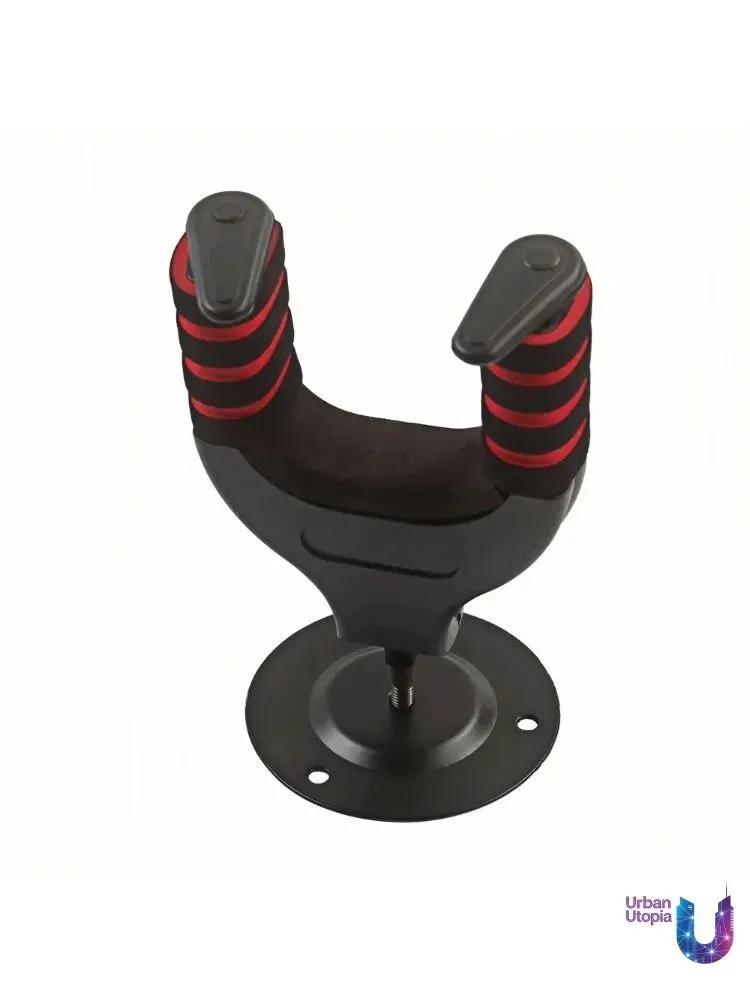 Wall mounted guitar holder with automatic grip and gravity lock, up to 6 kg