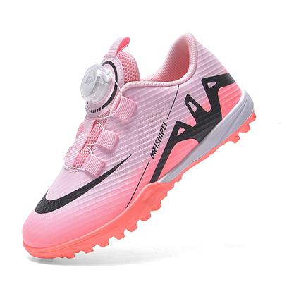 Children'S Swivel Buckle Football Training Shoes Tf Broken Nails Girls' Students Artificial Turf Non-Slip Leather Foot Sports Shoes