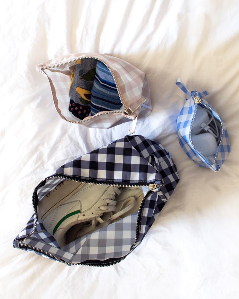 Kind Bag London Zero Waste Pouch 3-Set Gingham Pattern