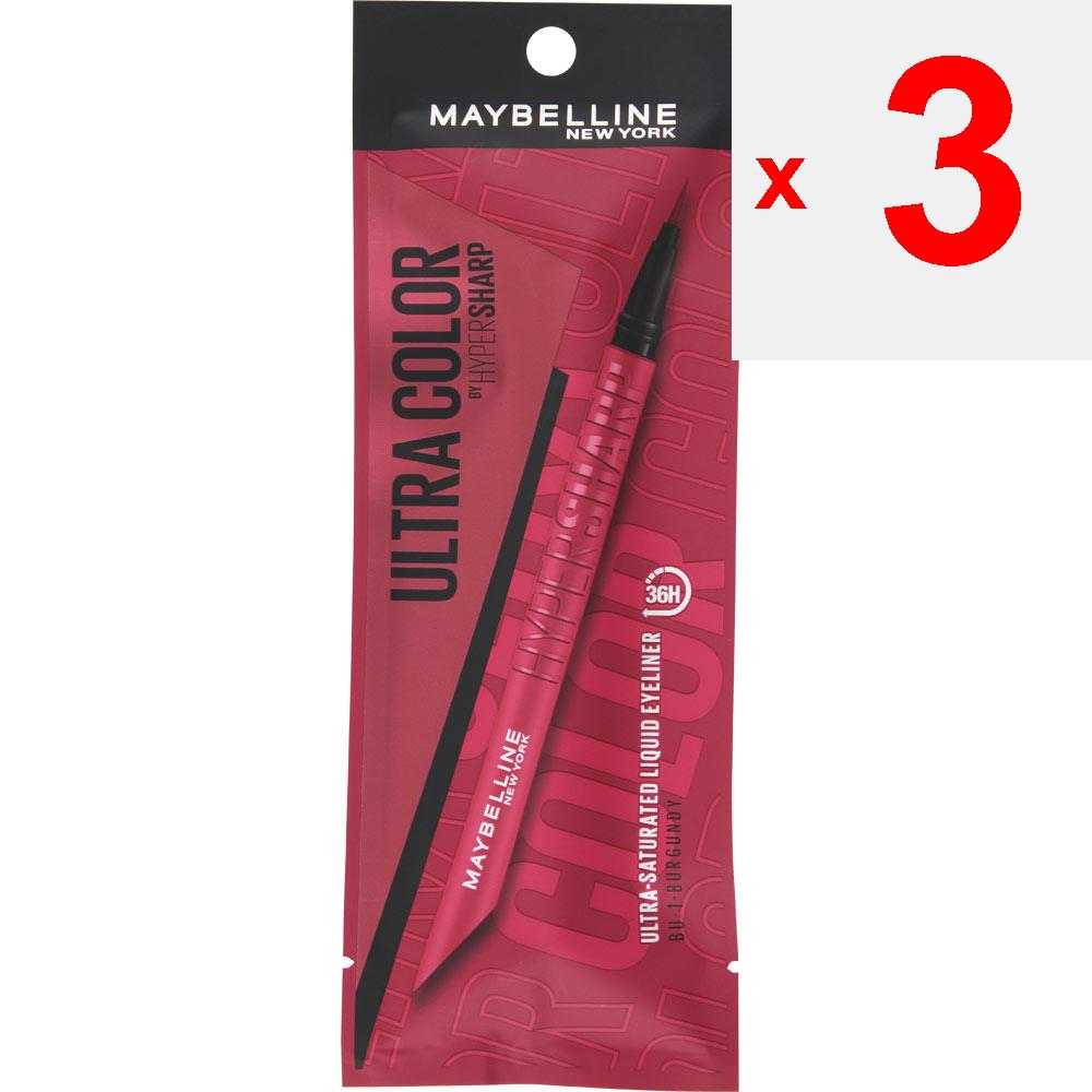 Maybelline Ultra Color Eyeliner BU1 Burgundy Eye Makeup Eyeliner 1. Lift Eyelid Lightly with Fingers, Hold Eyeliner Upright, and Draw a Line To Fill I