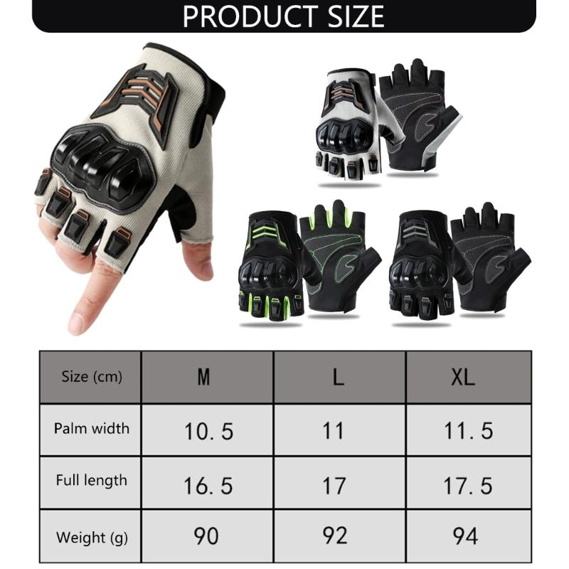 Breathable Half Finger Motorcycle Gloves With Antislip And Protective Padding for Safe Cycling
