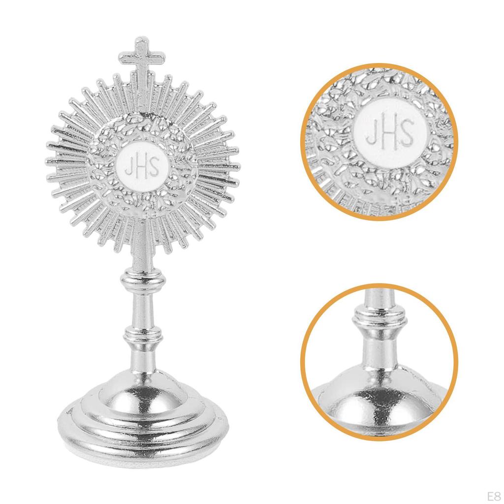 Standing Crucifix Car Ornament Catholic Figurine with Base Table Cross for Chapel Christian